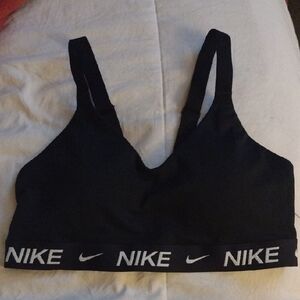 Nike Black Sports Bra with Wide Straps and V-Neck